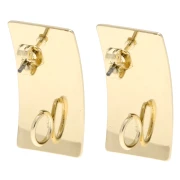Pendientes rectangulares 25x13 mm con anilla abierta - Oro x2