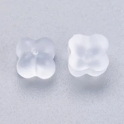 Tapas de silicona de 6 mm con forma de trébol para pendientes de clavo - Transparentes x10