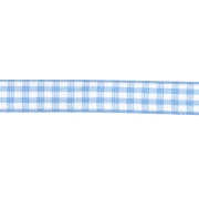 Cinta de guinga de poliéster de 10 mm - Azul claro - Blanco x1m