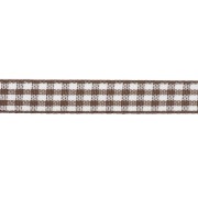 Cinta de guinga de poliéster de 10 mm - Marrón - Blanco x1m
