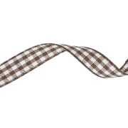 Cinta de guinga de poliéster de 10 mm - Marrón - Blanco x1m