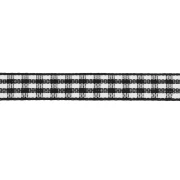 Cinta de guinga de poliéster de 10 mm - Negro - Blanco x1m
