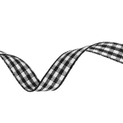 Cinta de guinga de poliéster de 10 mm - Negro - Blanco x1m