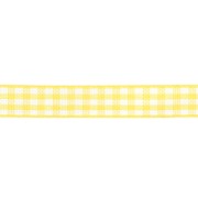 Cinta de guinga de poliéster de 10 mm - Amarillo - Blanco x1m