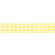 Cinta de guinga de poliéster de 10 mm - Amarillo - Blanco x1m