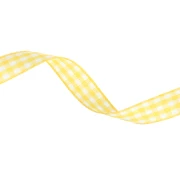 Cinta de guinga de poliéster de 10 mm - Amarillo - Blanco x1m