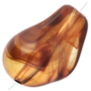 Cuentas irregulares 21x15 mm en resina transparente - Ambar jaspeado x10