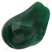 Cuentas irregulares 21x15 mm en resina opaca - Verde oscuro jaspeado x10