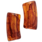 Cuentas tubo curvadas 29x14 mm en acrílico transparente - Marbré Fauve x10
