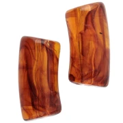 Cuentas tubo curvadas 29x14 mm en acrílico transparente - Marbré Fauve x10