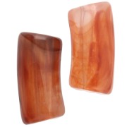 Cuentas de tubo curvado 29x14 mm en acrílico transparente - Marrón jaspeado x10