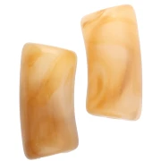 Cuentas de tubo curvado 29x14 mm en acrílico translúcido - Ámbar jaspeado - Blanco x10