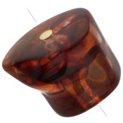 Cuentas irregulares de acrílico transparente 16x20 mm - Ámbar jaspeado x4