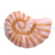 Caracol perla de cerámica 21.5x16.5 mm - Rosa - Oro x1