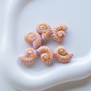 Caracol perla de cerámica 21.5x16.5 mm - Rosa - Oro x1