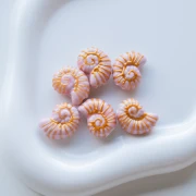 Caracol perla de cerámica 21.5x16.5 mm - Rosa - Oro x1