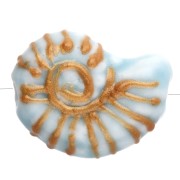 Dorado - Cuenta de cerámica de concha de caracol 21x16 mm - Azul - Oro x1 Cuenta de cerámica de concha de caracol 21x16 mm - Azul - Oro x1