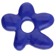 Cuenta flor irregular 18x17 mm en vidrio opaco - Azul oscuro x1