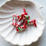 Cuenta Santiag - bota vaquera 24x17 mm cristal - motivo Cereza - Rojo x1