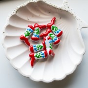 Perla Santiag - bota vaquera 24x17 mm cristal - Motivo floral - Rojo - Azul