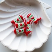 Cuenta Santiag - bota vaquera 24x17 mm cristal - Corazón - Rojo - Verde