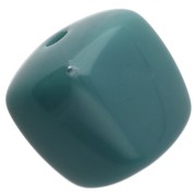 Cuentas cubo irregular 16x17 mm - segunda opción - Azul pavo real acrílico opaco x10