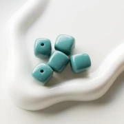 Cuentas cubo irregular 16x17 mm - segunda opción - Azul pavo real acrílico opaco x10