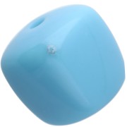 Cuentas cubo irregular 16x17 mm - segunda opción - Acrílico opaco Azul claro x10