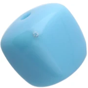 Cuentas cubo irregular 16x17 mm - segunda opción - Acrílico opaco Azul claro x10
