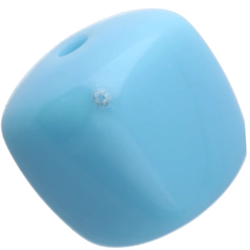 Cuentas cubo irregular 16x17 mm - segunda opción - Acrílico opaco Azul claro x10