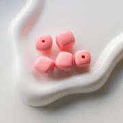 Cuentas cubo irregular 16x17 mm - segunda opción - Acrílico opaco - Rosa x10