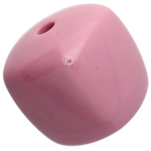 Cuentas cubo irregular 16x17 mm - segunda eleccion - Acrilico opaco Rosa viejo x10