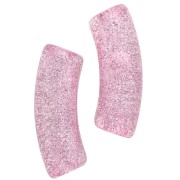 Rosa - Cuentas tubo curvado 35x11 mm en acrílico transparente - Rosa Glitter Plateado x6 Cuentas tubo curvado 35x11 mm en acrílico transparente - Rosa Glitter Plateado x6