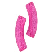 Plateado - Cuentas tubo curvadas 32x8 mm acrilico transparente - Fucsia Glitter Plateado x6 Cuentas tubo curvadas 32x8 mm acrilico transparente - Fucsia Glitter Plateado x6