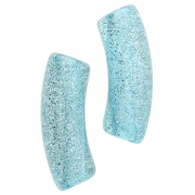 Cuentas de tubo curvadas 35x11 mm en acrílico transparente - Azul Glitter Plateado x6