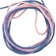 Cordón de poliéster trenzado y metalizado 1,6 mm - Tie and Dye - Azul - Rosa x2m