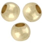 Cuentas redondas de acrílico metálico CCB de 8 mm con agujero grande - Dorado x10