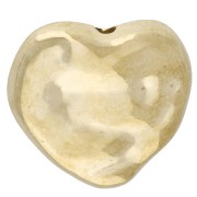 Cuentas con forma de corazón irregular martilladas, 13,5 x 14 mm, acrílico metalizado CCB - Dorado x8