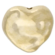 Cuentas con forma de corazón irregular martilladas, 13,5 x 14 mm, acrílico metalizado CCB - Dorado x8