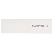 Lote de 10 tarjetas para joyas de 7 x 2 cm para pendientes - Thank you - Blanco