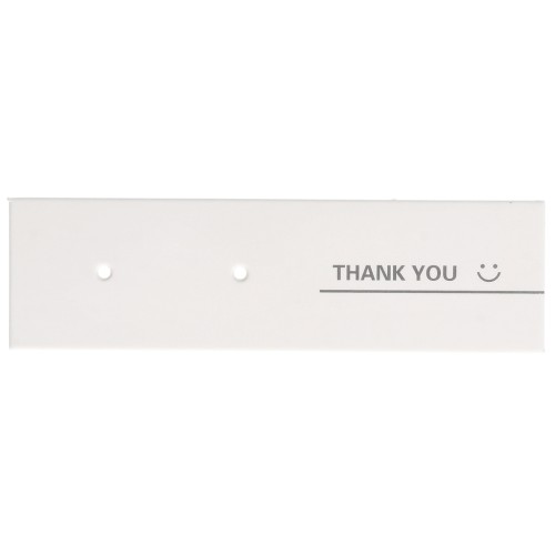 Lote de 10 tarjetas para joyas de 7 x 2 cm para pendientes - Thank you - Blanco