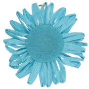 Colgantes flor de rafia 55 mm - Azul x2