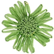 Colgantes flor de rafia 55 mm - Verde x2
