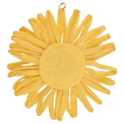 Colgantes flor de rafia 55 mm - Amarillo x2