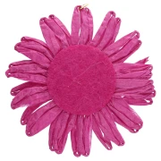 Colgantes flor de rafia 55 mm - Fucsia x2
