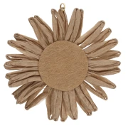 Colgantes flor de rafia 55 mm - Beige x2
