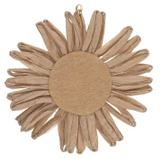 Colgantes flor de rafia 55 mm - Beige x2