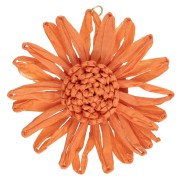 Colgantes flor de rafia 55 mm - Naranja x2