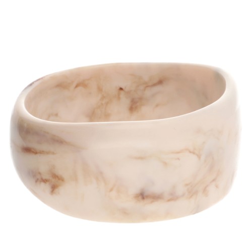 Pulsera de junco grueso irregular de acrílico opaco 62 mm - Beige jaspeado - Marrón