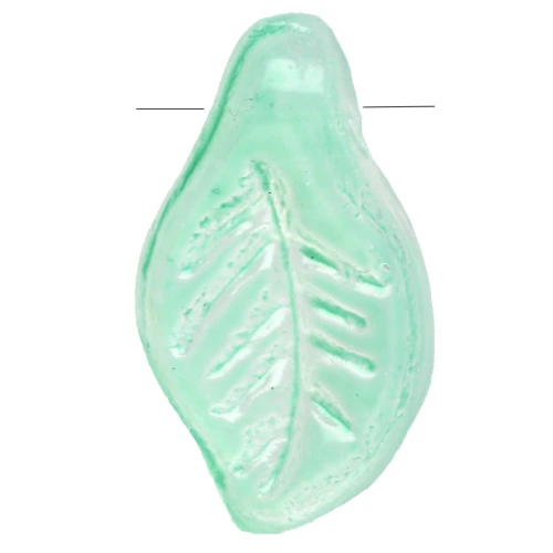 Hojas de cristal 12x6,5 mm - Verde menta x6